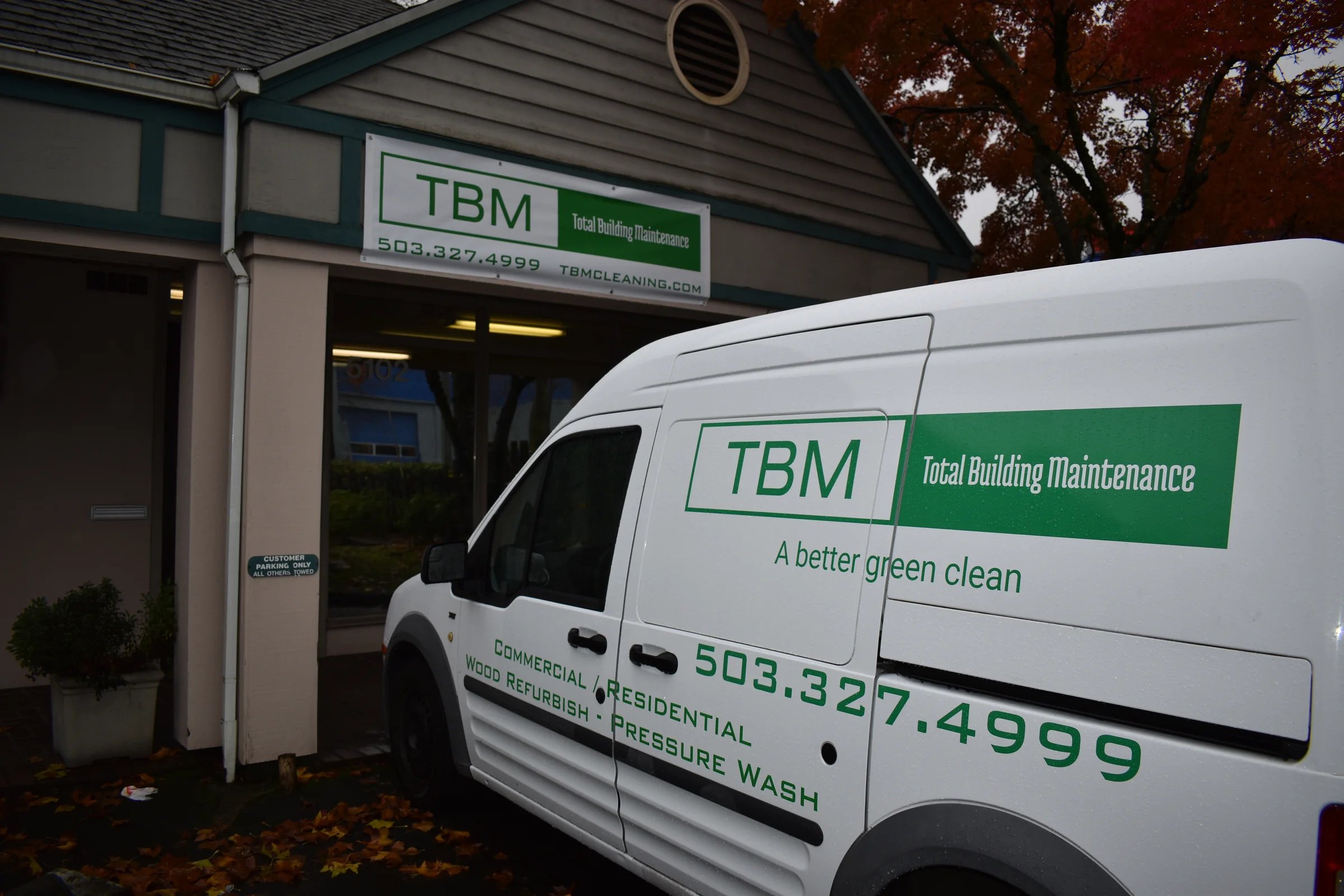 TBM Commercial Cleaning van and office - Total Building Maintenance Portland